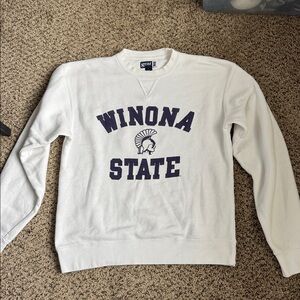 Winona State graphic white sweatshirt Size Small